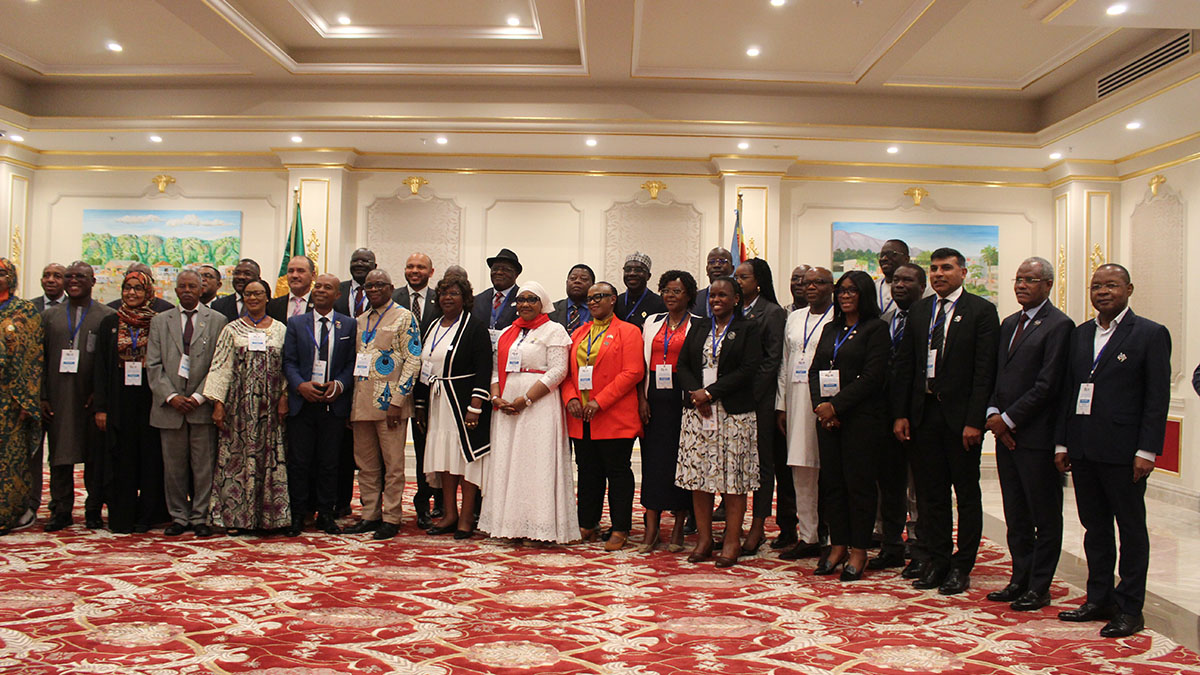 Delegates to the OACPS in a group picture after their morning session at Ezulwini Palazzo.